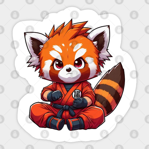 Red panda cosplay as Son Goku Sticker by Cute&Brave